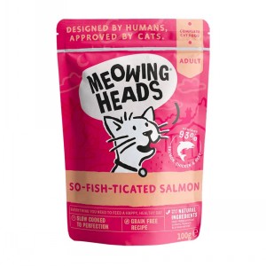 Meowing Heads Salmon Pouch